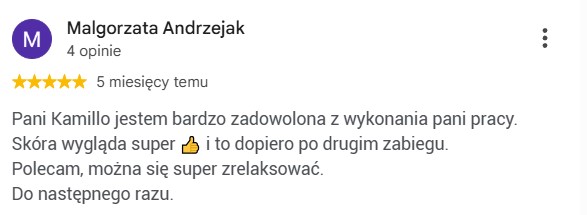 Opinia Google Małgorzaty Andrzejak